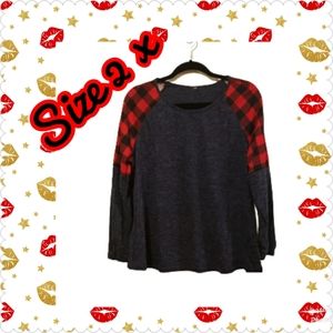 🆕️ Dark Grey & Buffalo Plaid Pattern Shirt 2x